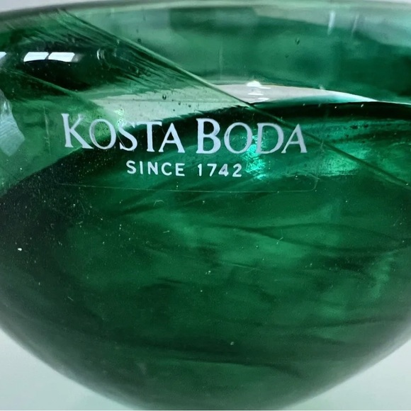 Kosta Boda ATOLL Swirl Votive Green 2 3/8" x 4 3/8" Candle Holder Sweden EUC - Picture 2 of 5